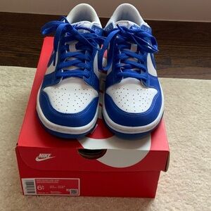 Nike Dunk low Kids Royal Blue and White Sneakers 6.5 Boys